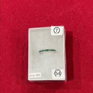 Sterling Silver Ring with Green Accents